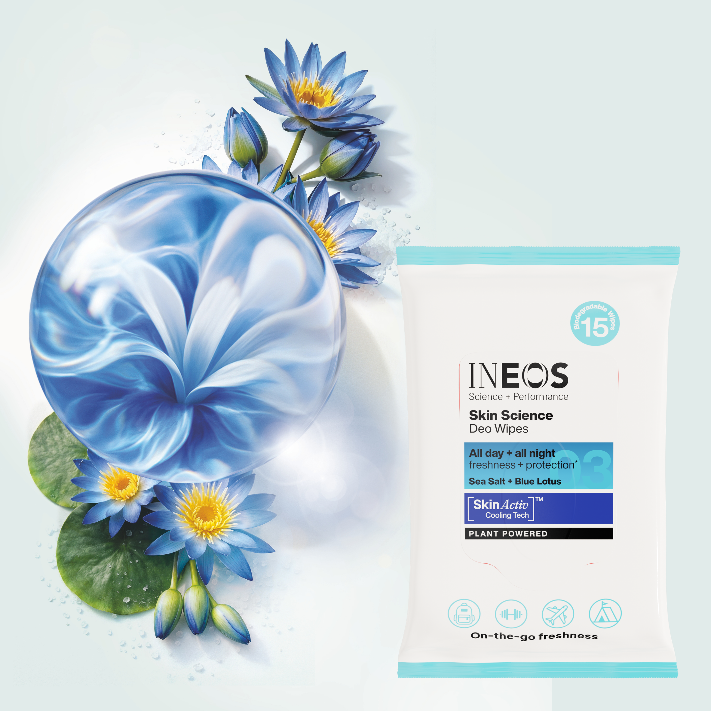 Skin Science Sea Salt + Blue Lotus Deodorant Wipes